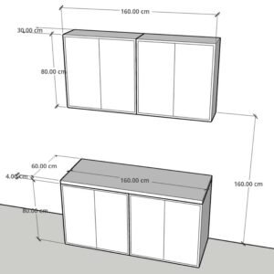 Normal Set of Wall and Base Cabinet 120-160cm