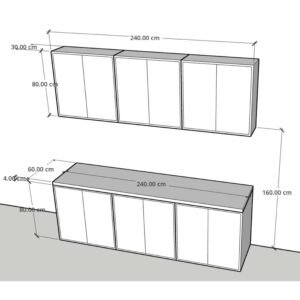 Normal Set of Wall and Base Cabinet 180-240cm