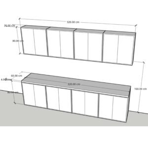 Normal Set of Wall and Base Cabinet 240-320cm